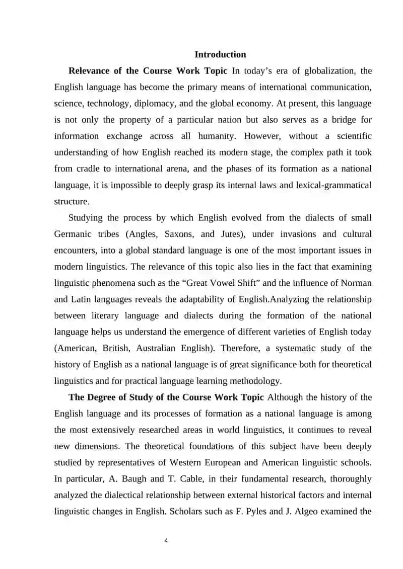 Formation of the National English Language 3
