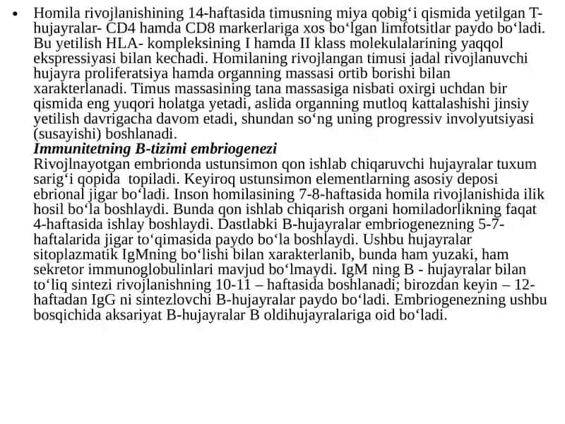 Immunitetning T-tizimi embriogenezi 3