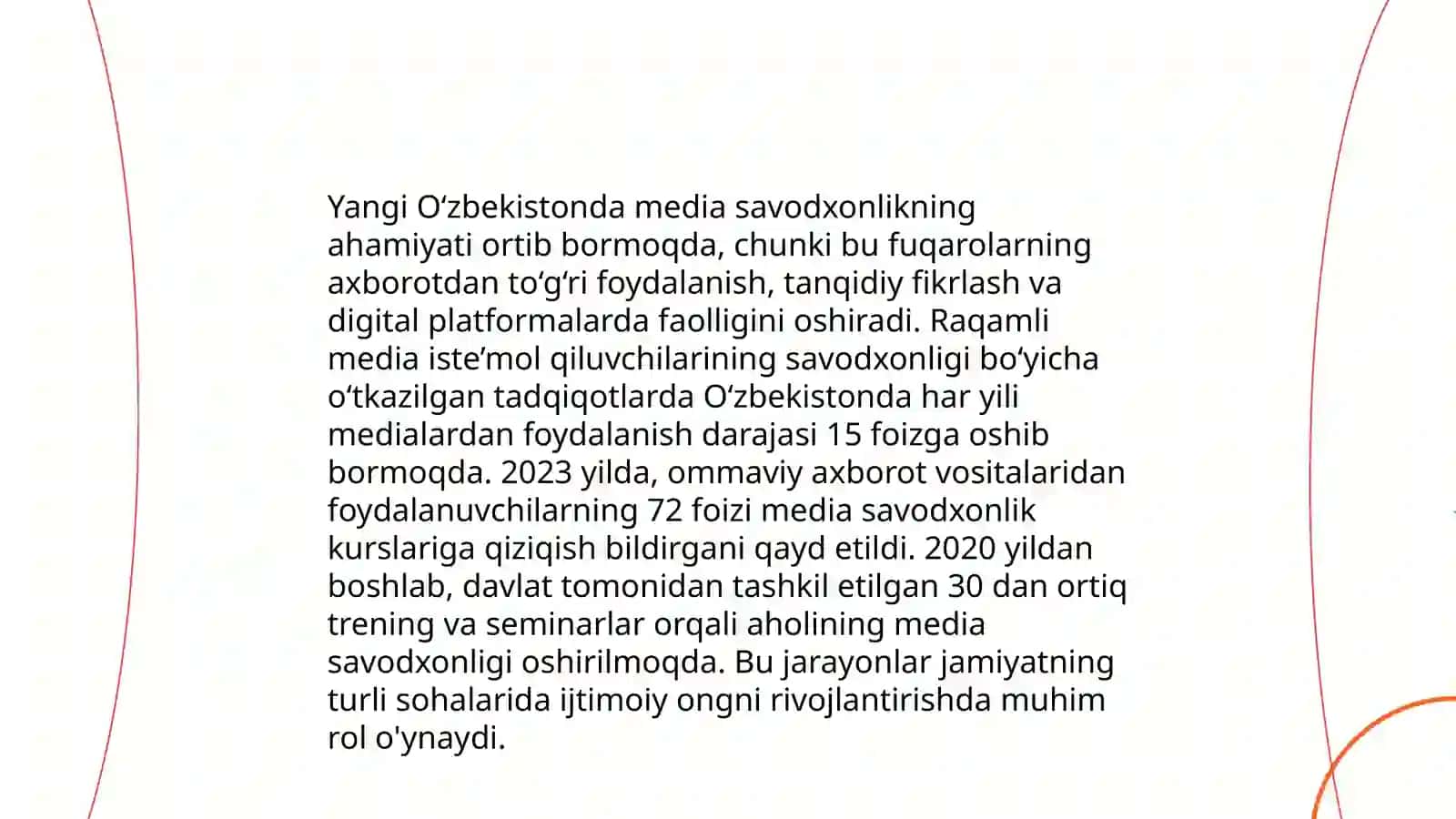 Yangi O'zbekistonda media savodxonlik va axborot madaniyati faninig o'qitilishini ahamiyati 3