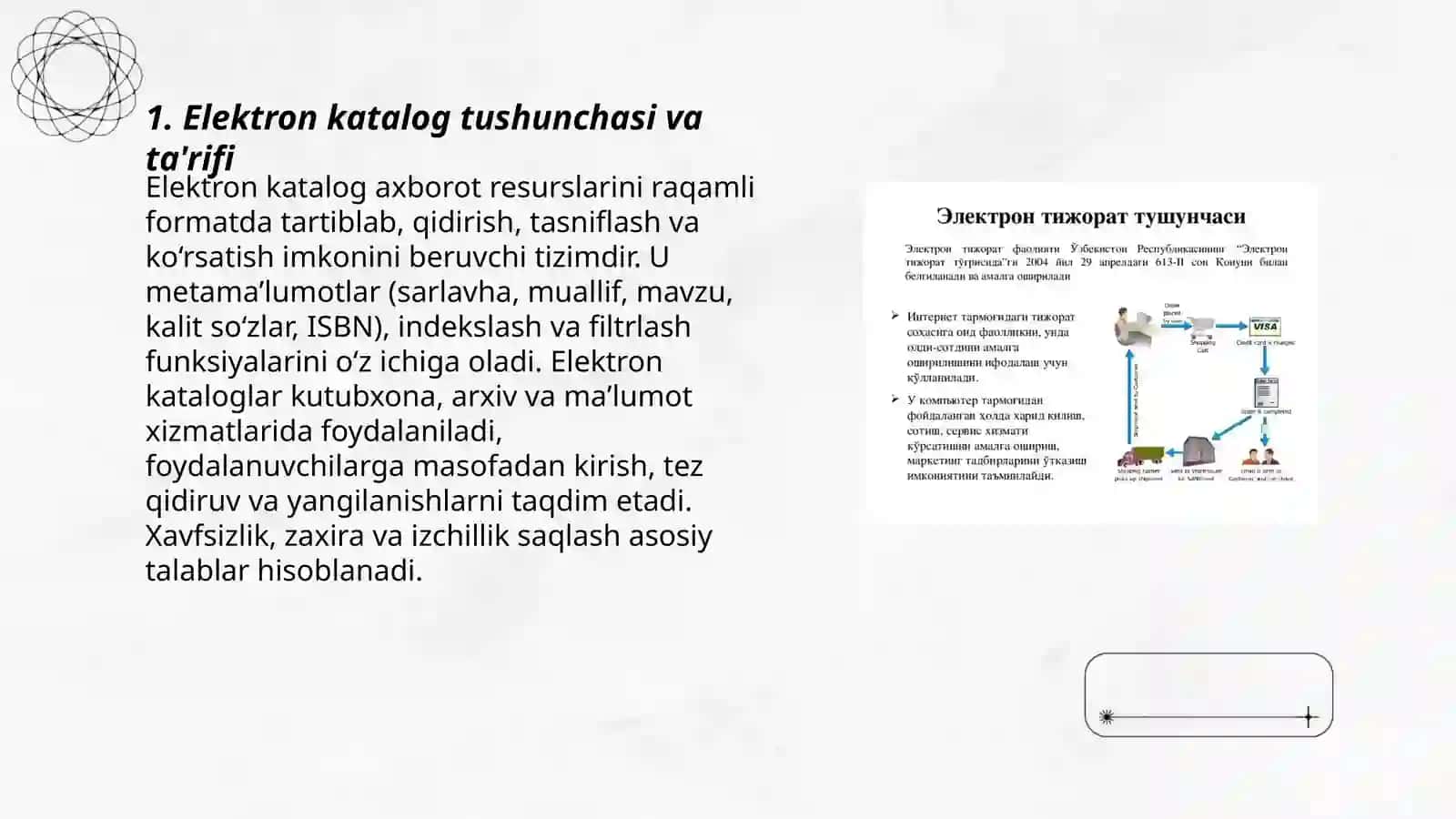 Elektron katalog nima va uning asosiy vazifalari nimalardan iborat 3
