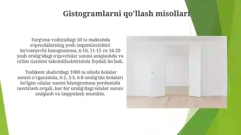 Gistogramlarni qo'llash misollari 3