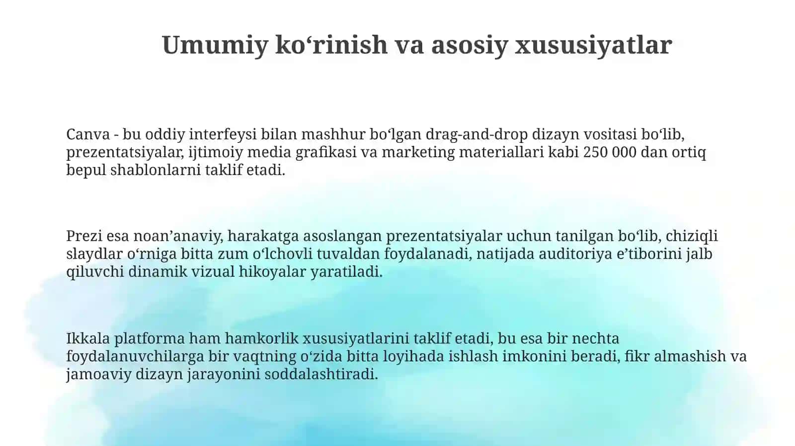 Canva,Prezi - onlayn platformalari 3