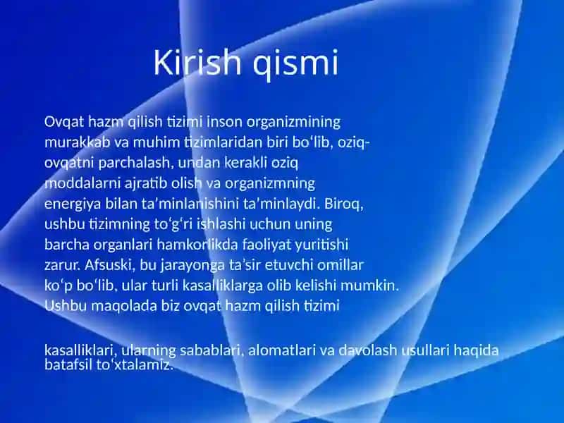 Ovqat hazm qilish sistemasikasalliklari 3