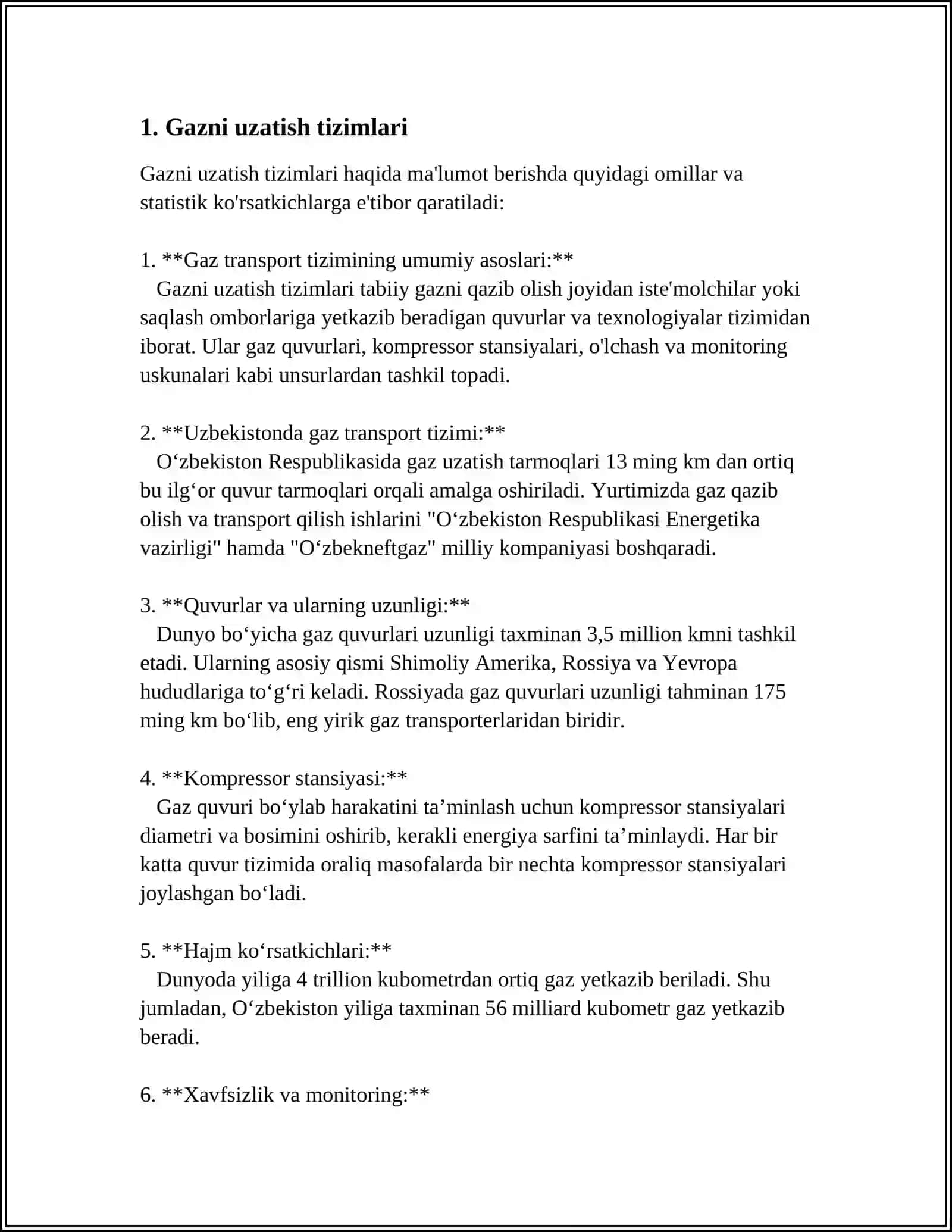 GAZNI UZATISHGA KOMPLEKS TAYORLASH 3