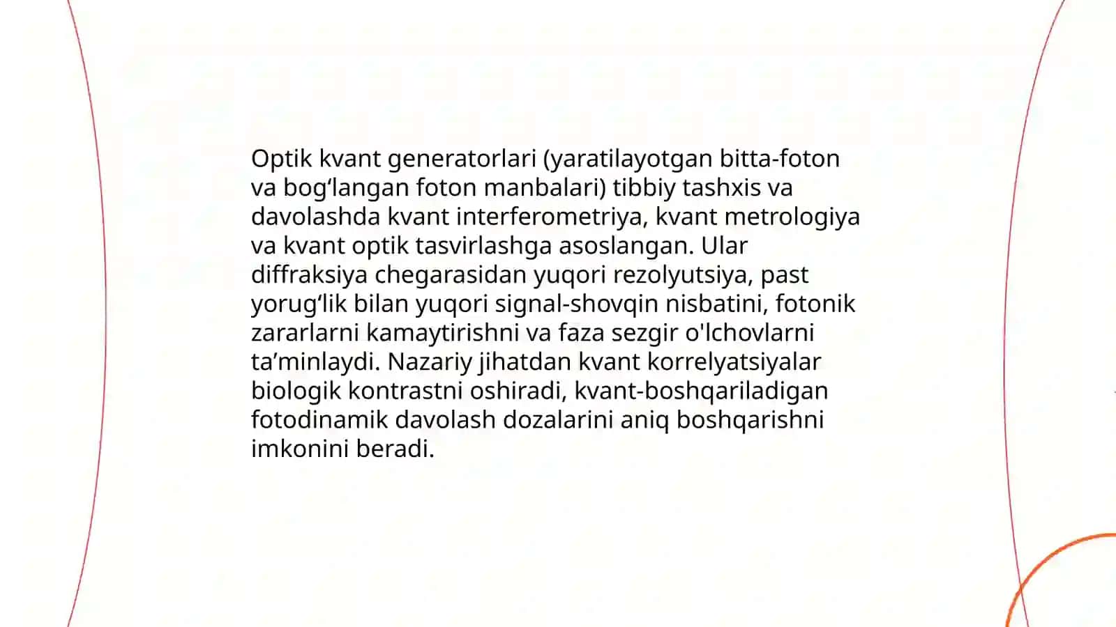 Hozirgi zamon yuqori texnologik tashxis va davolashda optik kvant generatorlaridan foydalanish 3