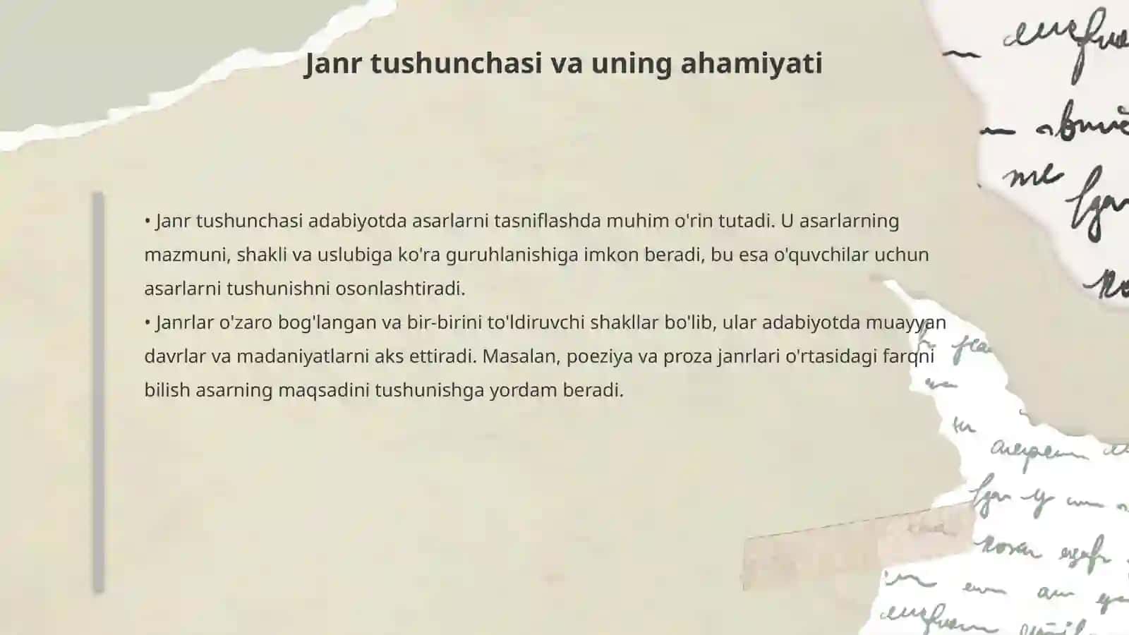 Asarlarni janr va obrazlar tizimiga ko‘ra o‘rganish 3