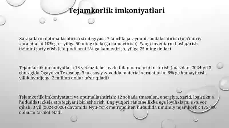 Oqilonqa xarajatlar strategiyasi 3