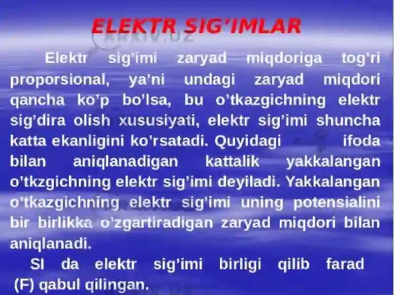 elektr sigʻimi 3