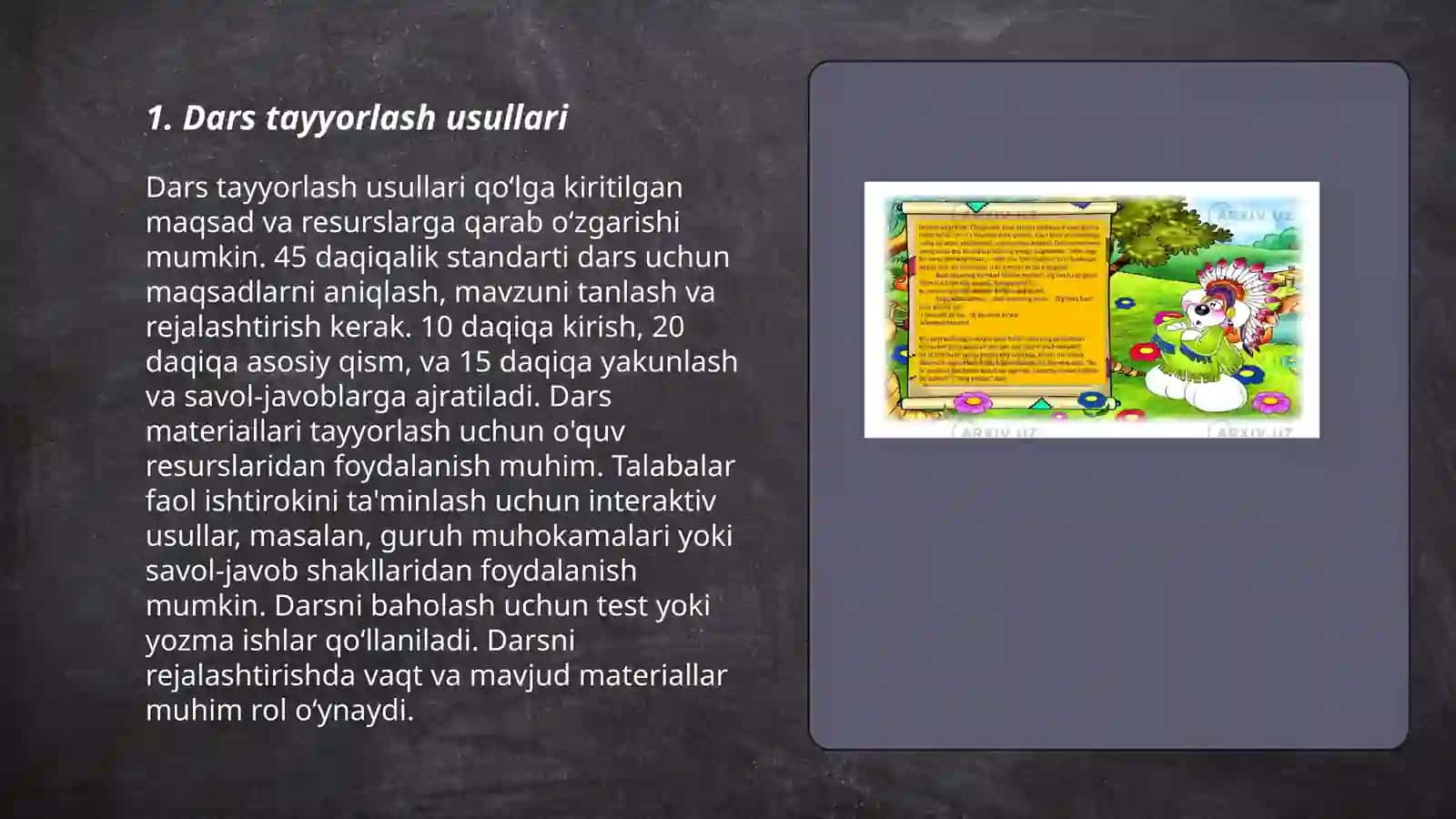 Dars tayyorlash usullari 3
