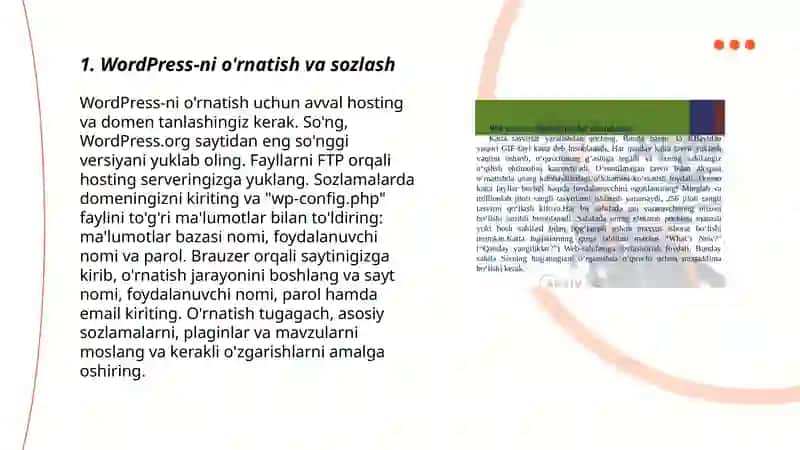 WordPress CMS bilan ishlash 3