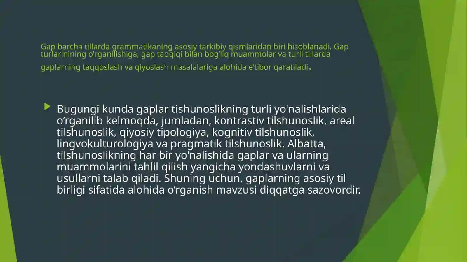 O’zbek tilshunosligida sintaksisning  o’rganilishi 3