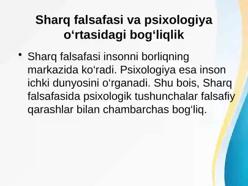 Sharq mutafakkirlarining psixologik g‘oyalari 3