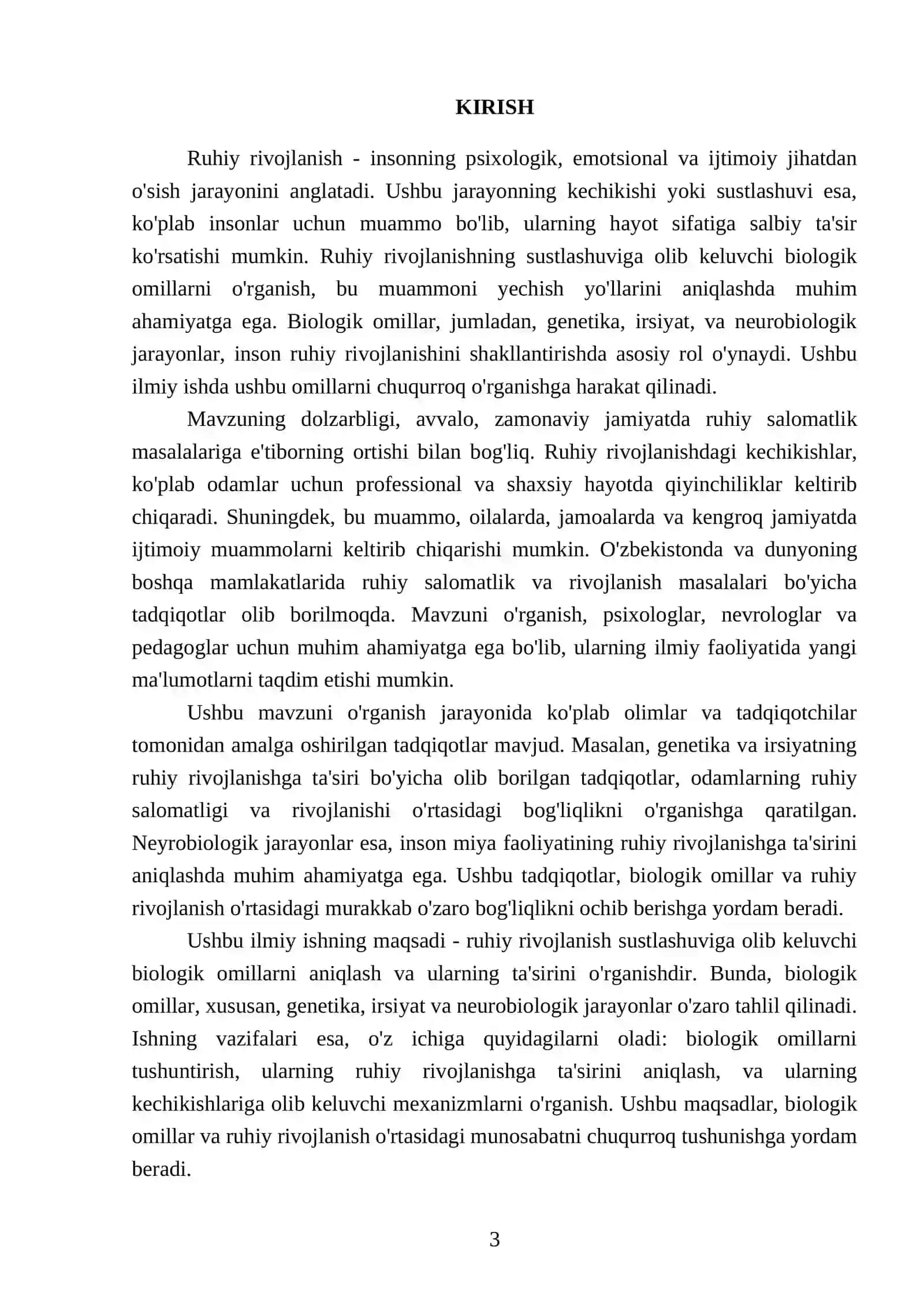 Ruhiy rivojlanish sustlashuviga olib keluvchi biologik omillar 3