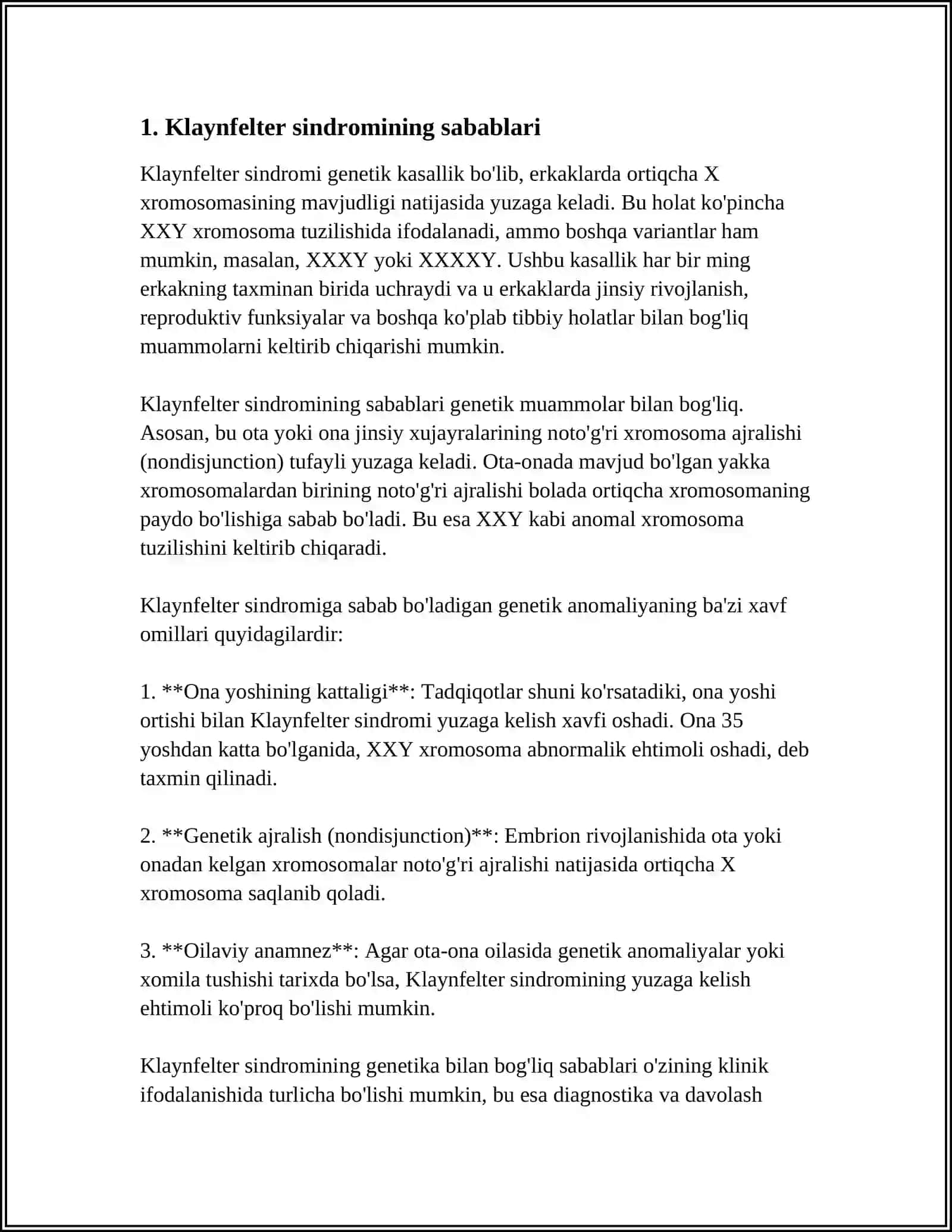 KLAYNFELTER SINDROMI 3