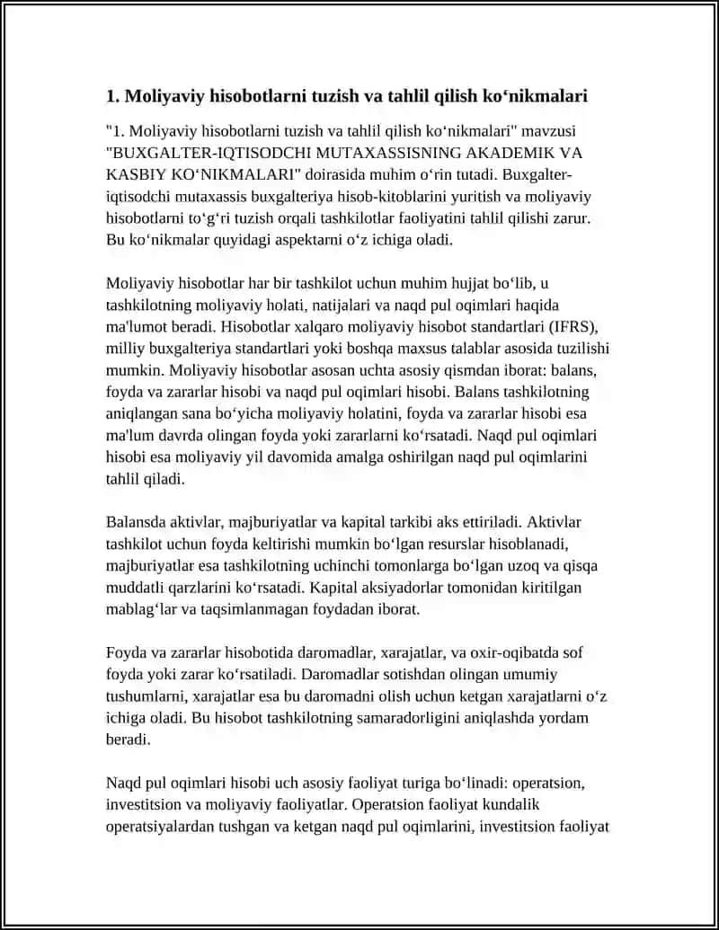 BUXGALTER-IQTISODCHI MUTAXASSISNING AKADEMIK VA KASBIY KO‘NIKMALARI 3