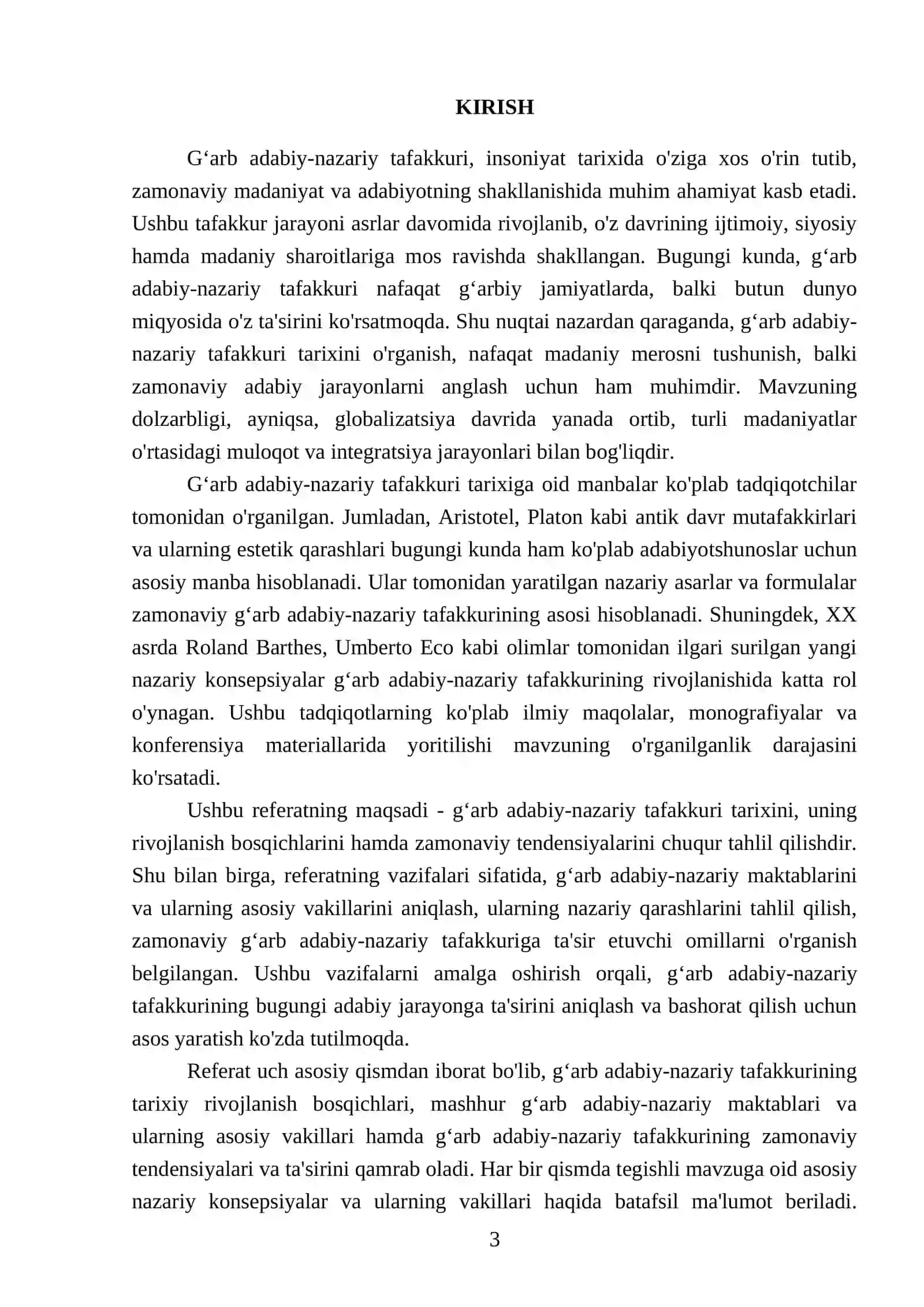 Gʻarb adabiy-nazariy tafakkuri tarixiga oid manbalar 3