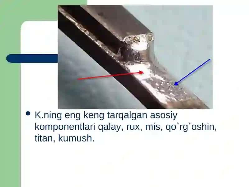 Kavsharlar oson suyuqlanuvchi qotishma 3
