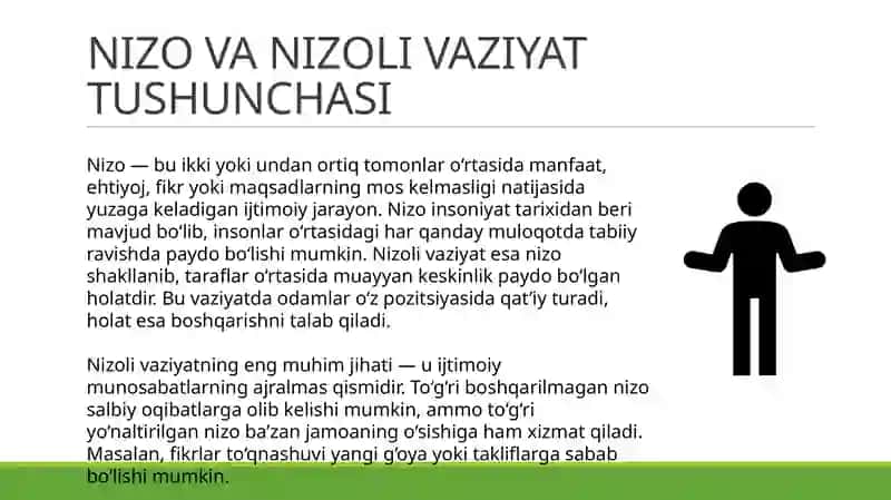 Nizoli vaziyatni boshqarish  taqdimot 3