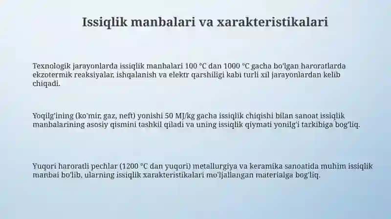 Issiqlikenergiyasidan samarali foydalanish 3