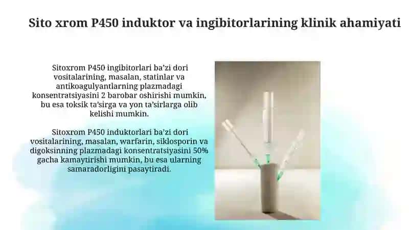 Sitoxrom P-450 induktorlari va ingibitorlarini klinikada qollanilishi 3