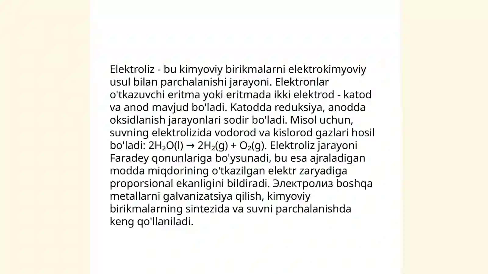 Elektroliz usullari 3
