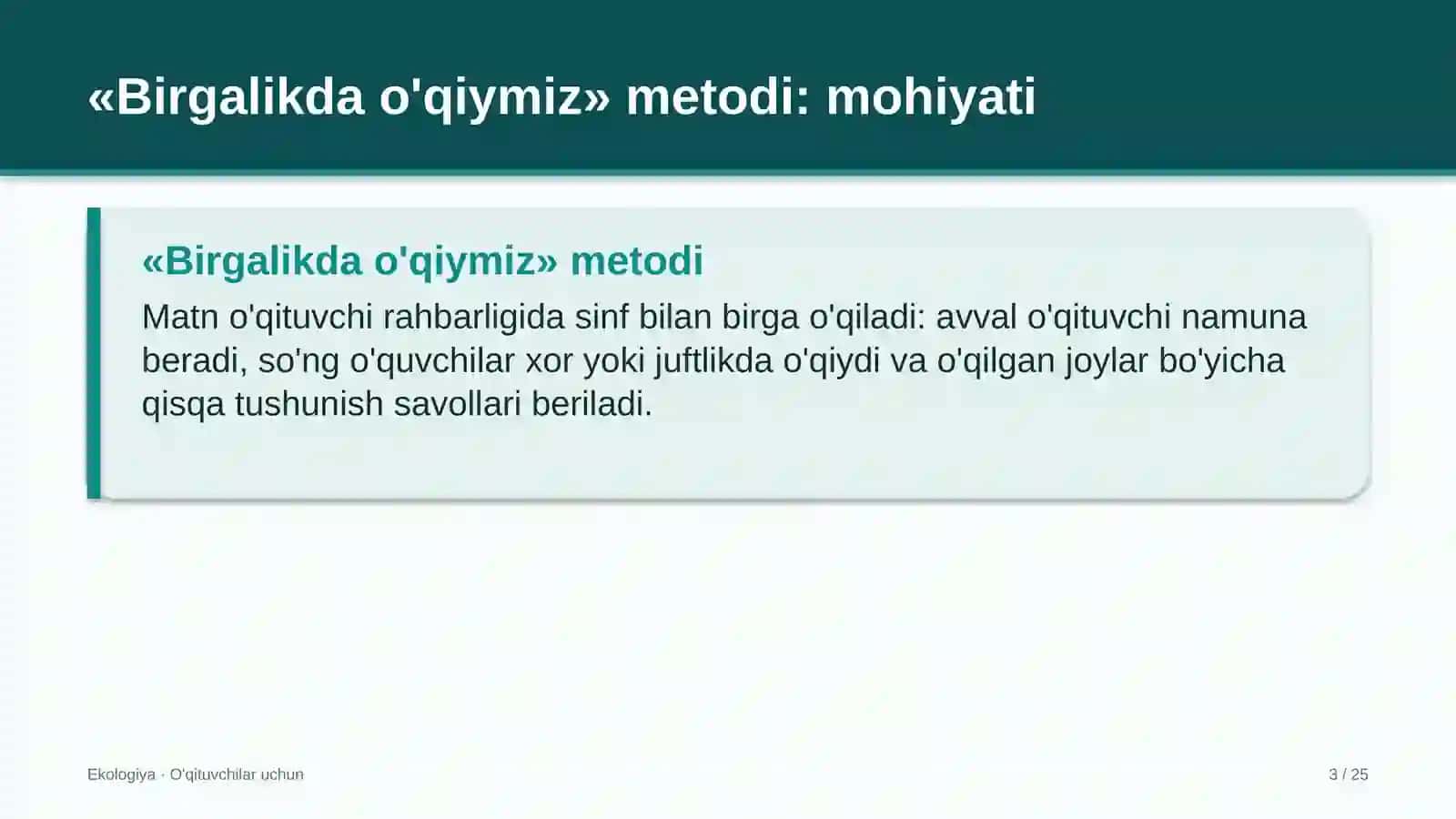 ekologiya darslarida birgalikda o'qiymiz metodidan foydalanish 9349 3