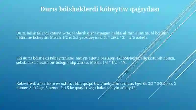 Eki duris bo’lshekti kóbeytiw 3