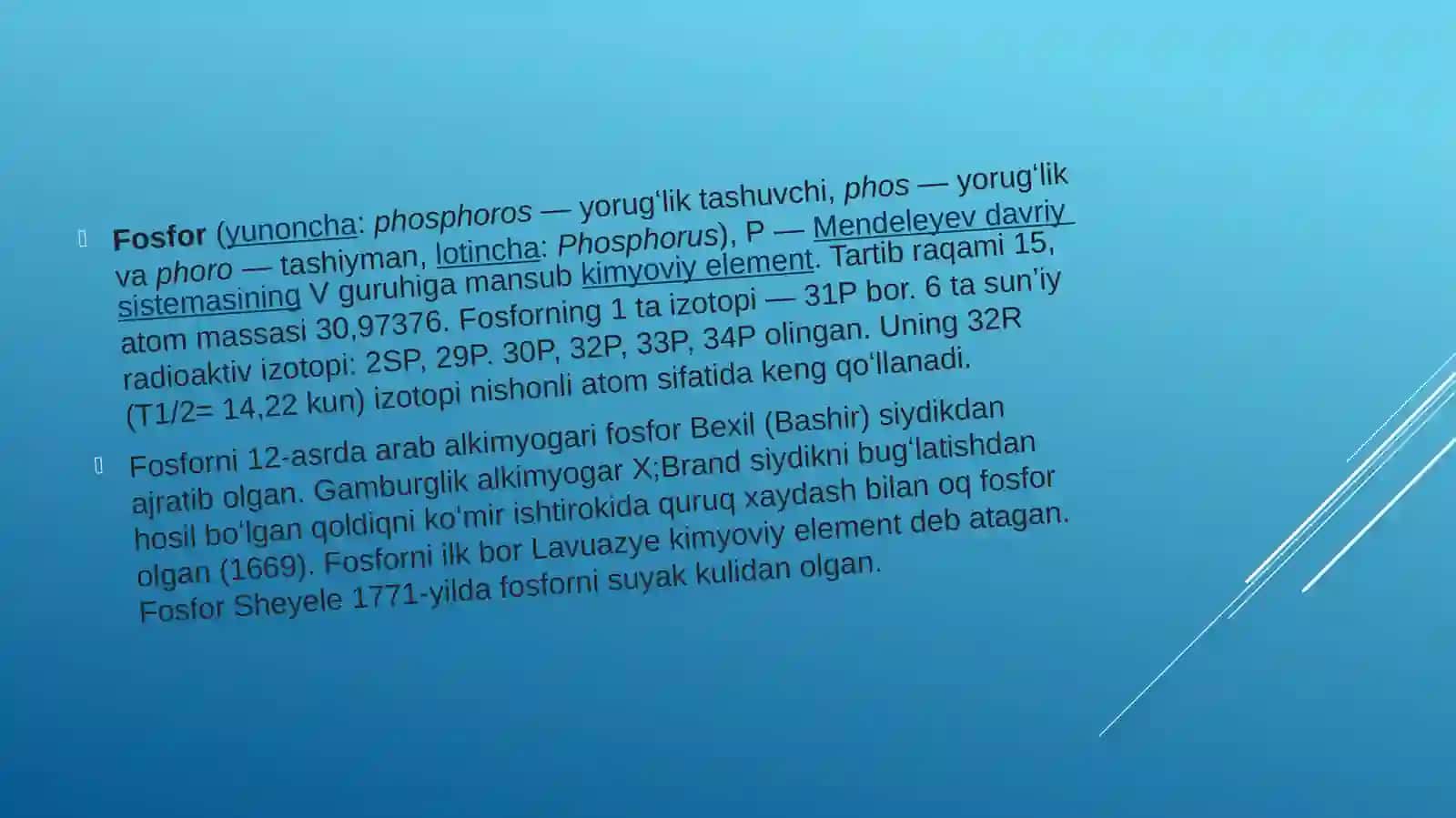 Fosfor(yunoncha:phosphoros) 3