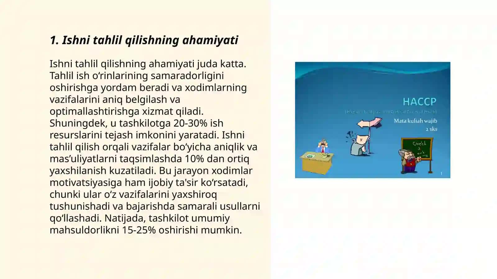 Ishni tahlil qilish, malaka va ish faoliyatini nazorat qilish 3