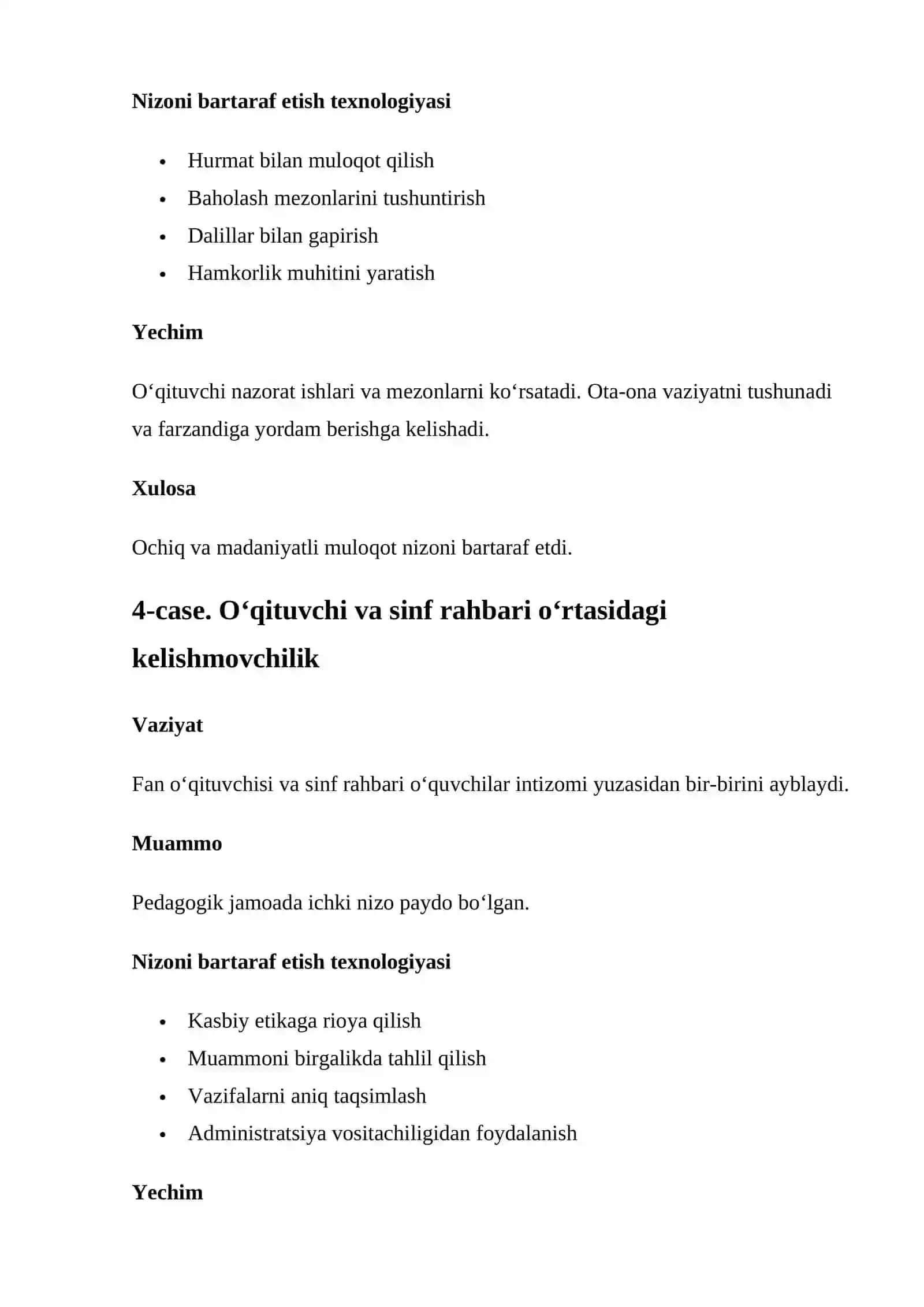 Pedagogik nizolarni bartaraf etish texnologiyasi 3
