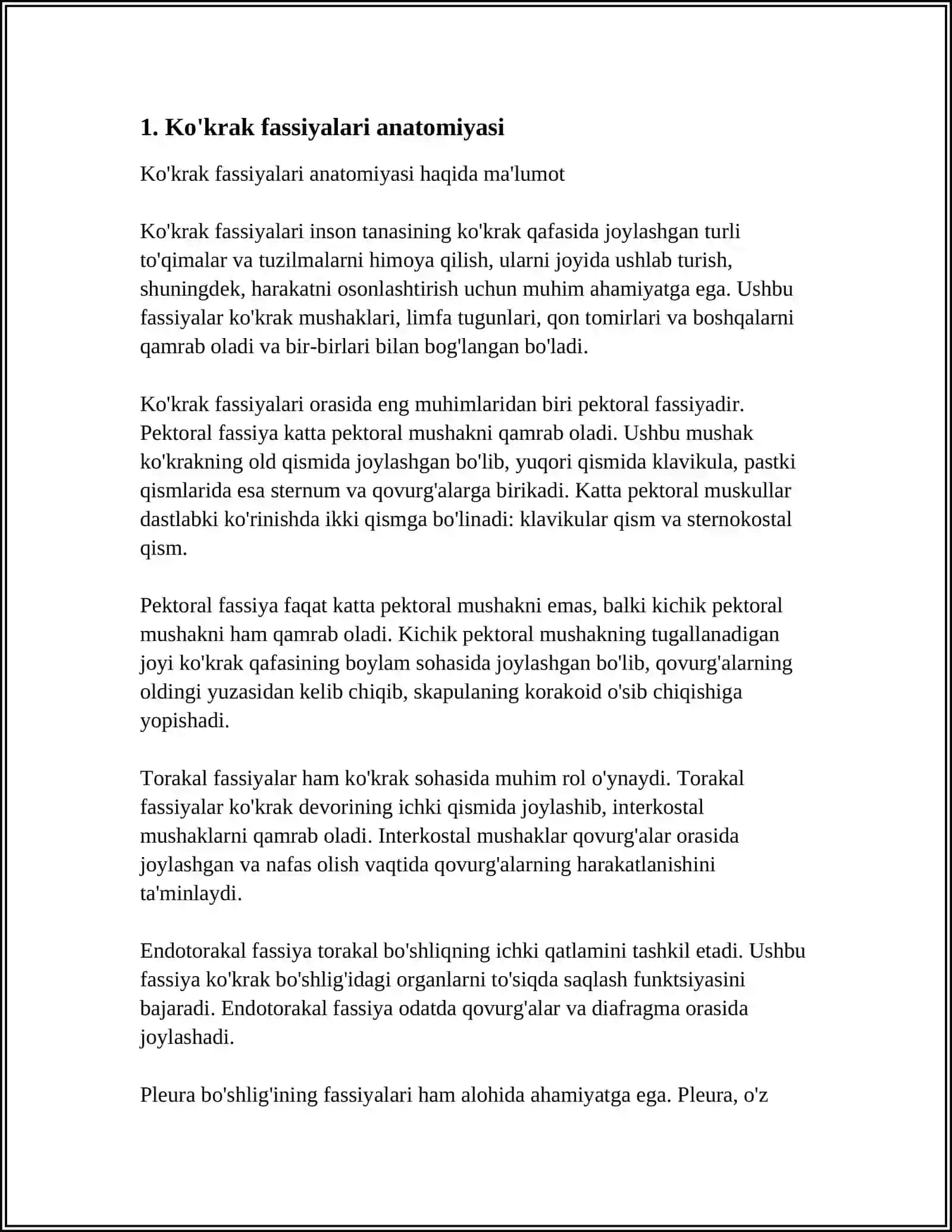 KO‘KRAK VA QORIN FASSIYALARI, ULARNING KLINIK AHAMIYATI 3
