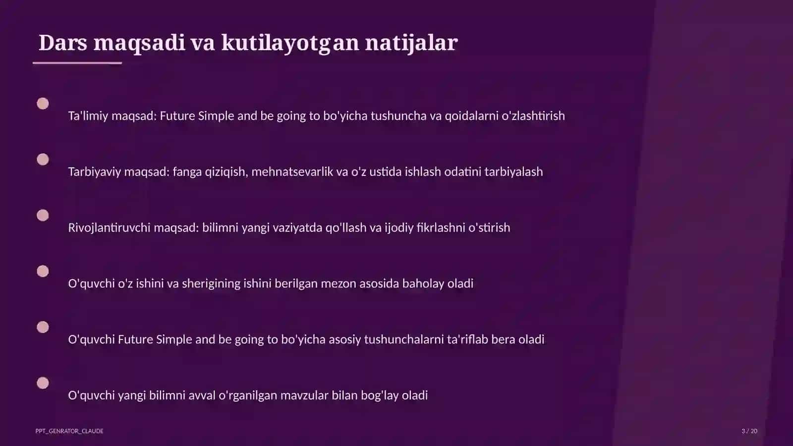 Future Simple and be going to (7-sinf) 3