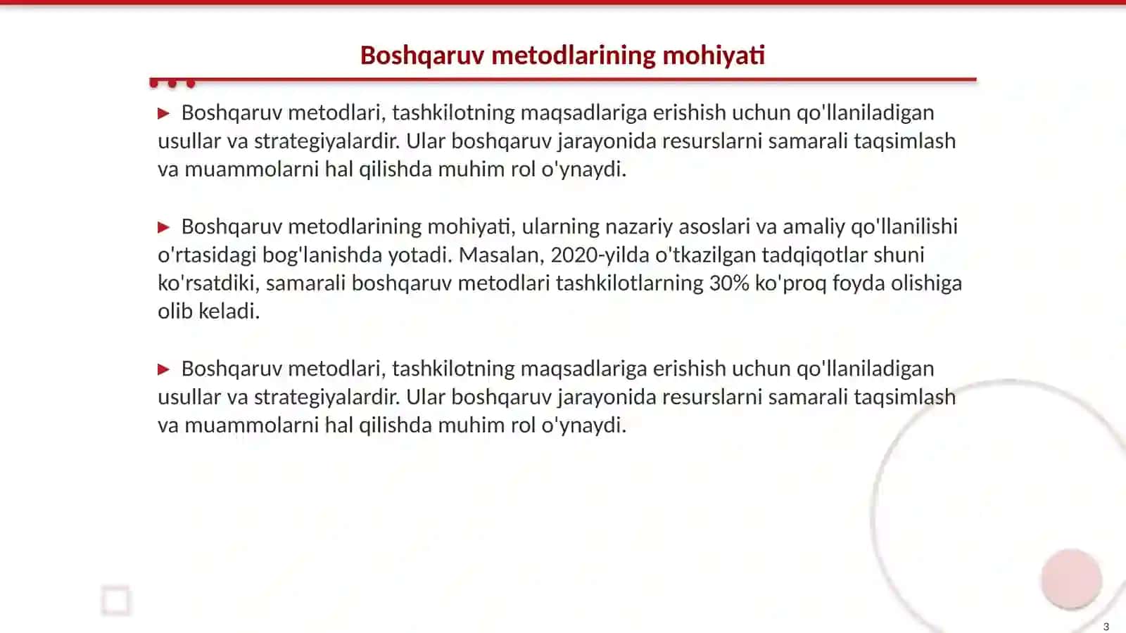 Boshqaruv metodlari Va boshqaruv qarorlari 3