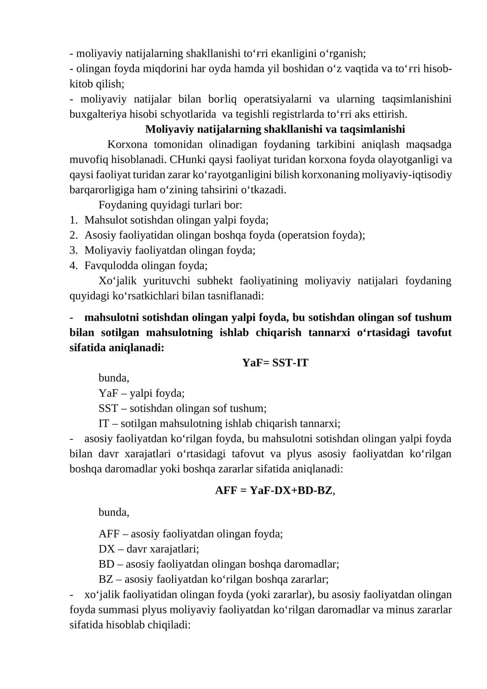 Moliyaviy natijalarni hisobga olish. Asosiy xo‘jalik faoliyatidan olingan olinadigan daromadlar hisobi 3