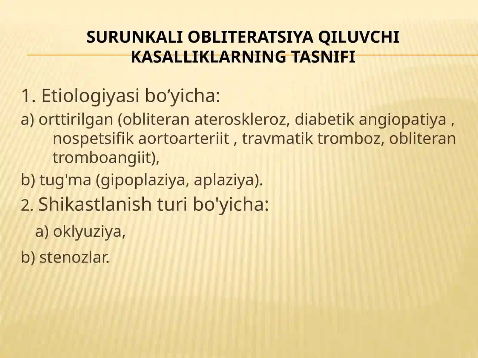 Pastki oyoq-oyoq arteriyalarini yo'q qiluvchi kasalliklar 3