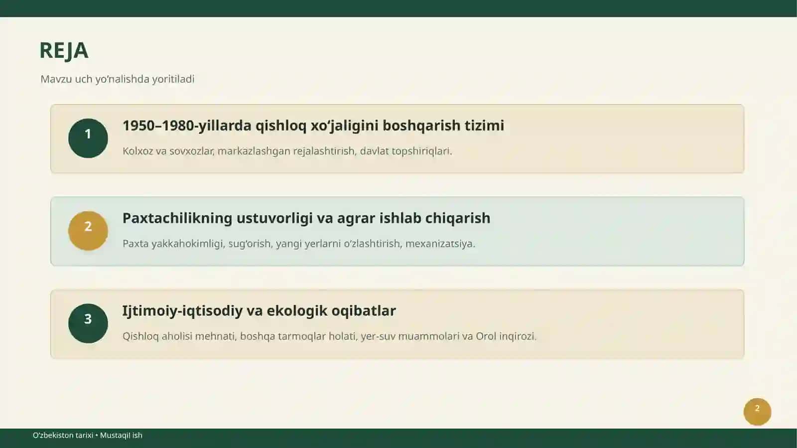 O‘ZBEKISTONDA QISHLOQ XO‘JALIGI AHVOLI 3