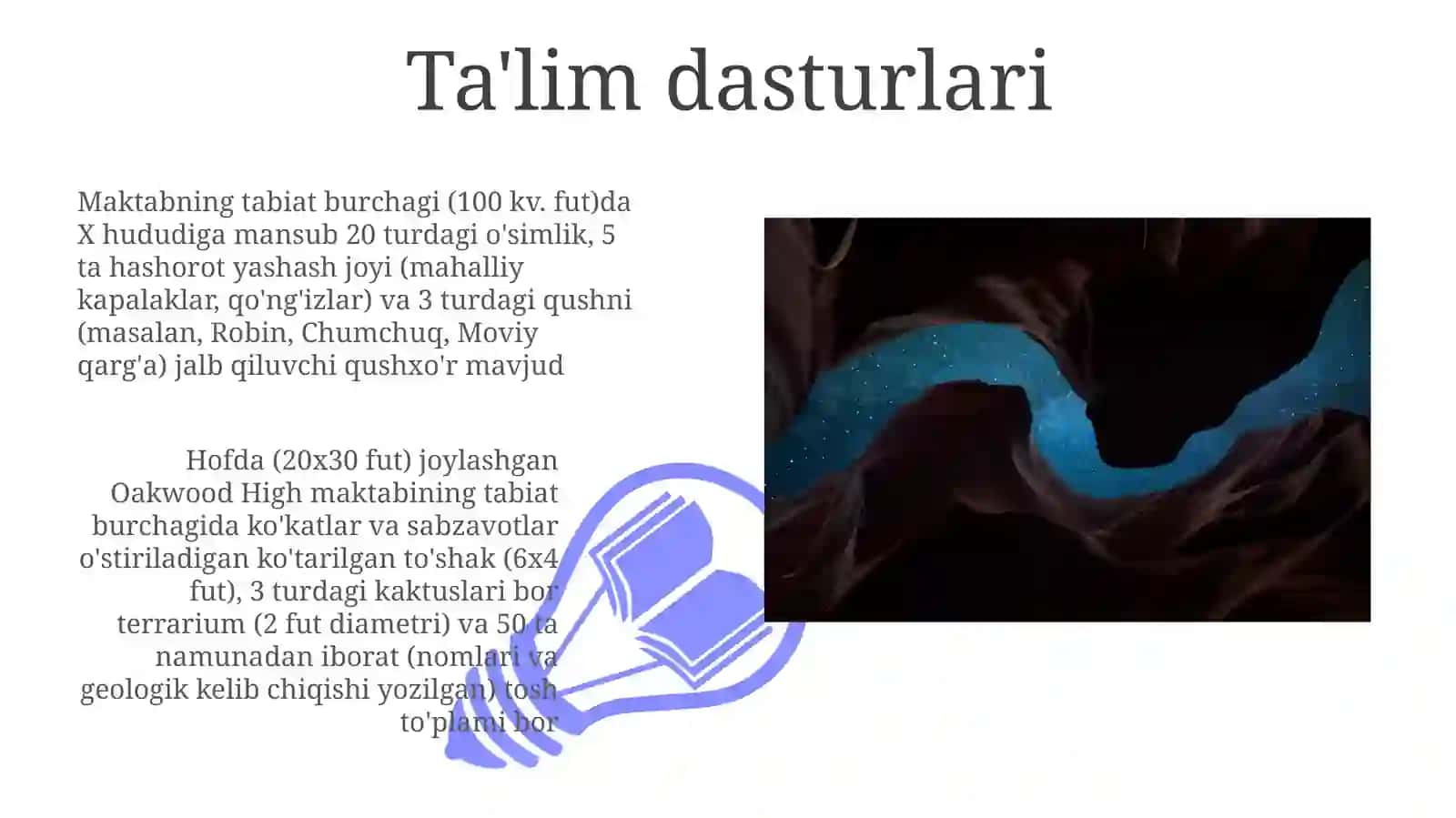 Maktabdatiriktabiatburchaginitashkiletishvaundaolibboriladigano'quvishlari 3