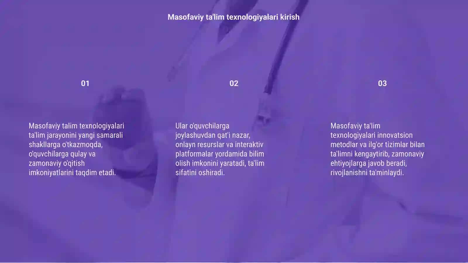 Masofaviy talim texnologiyalari asosida o'qitish 3