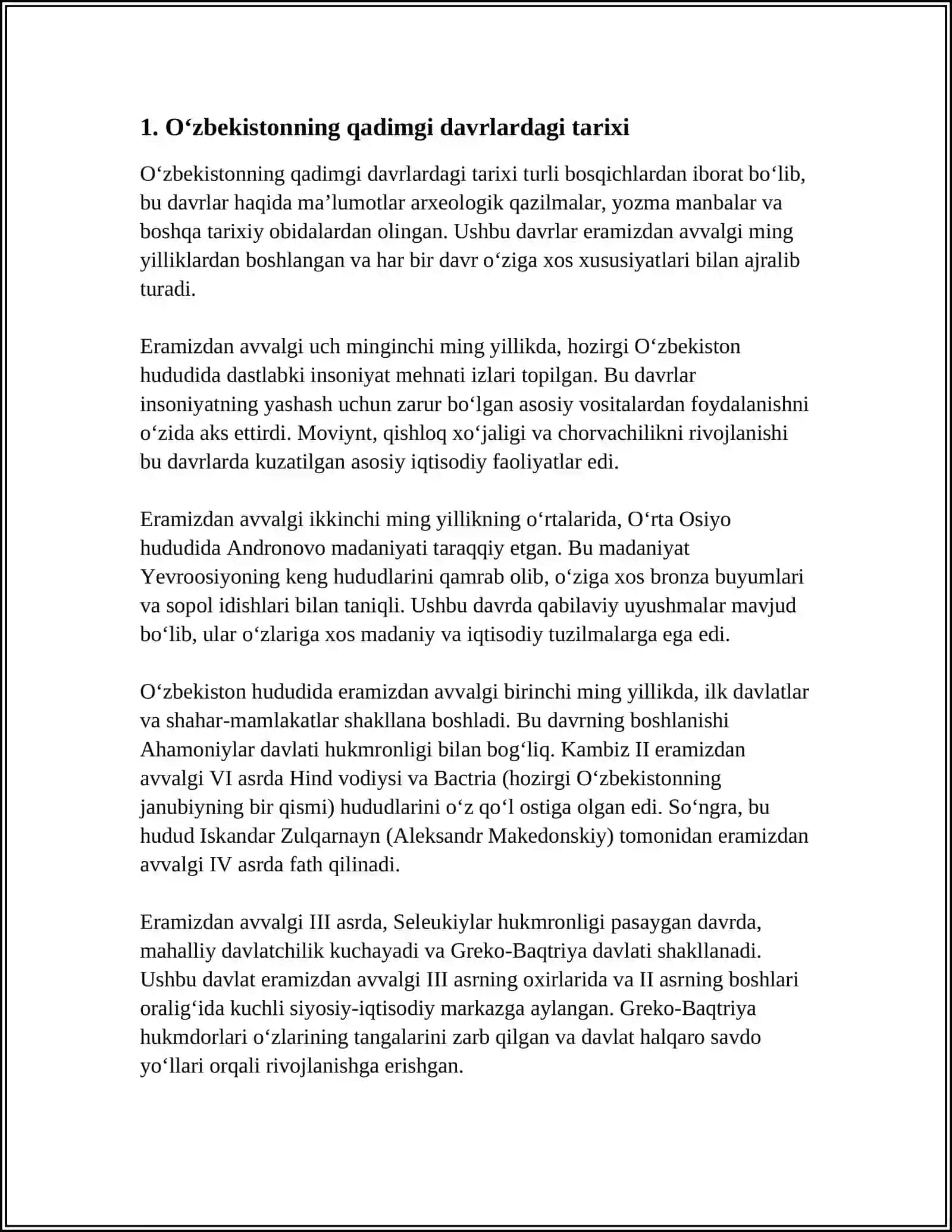 O'ZBEKISTON TARIXI HAQIDA 3