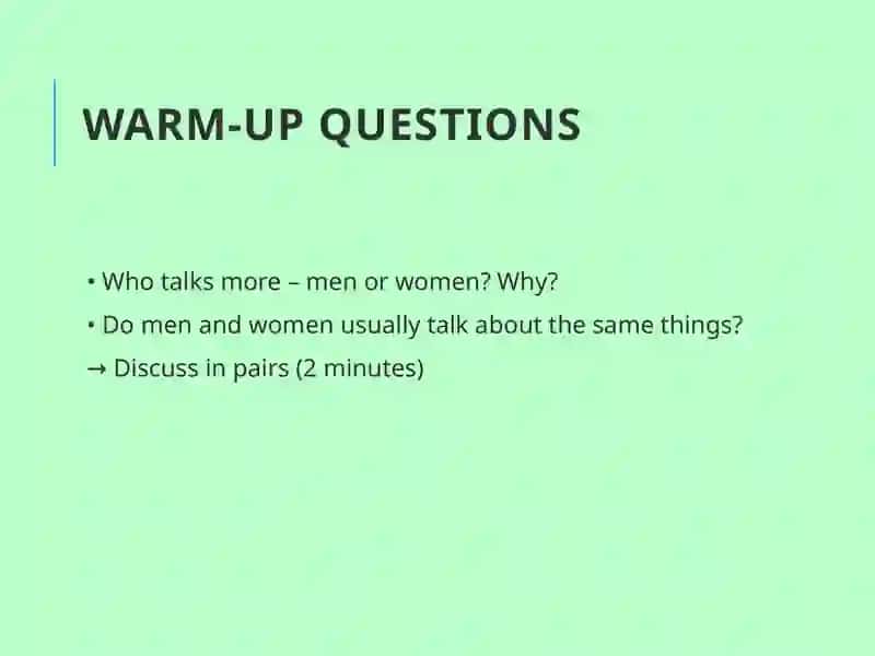 Male and Female Conversations 3