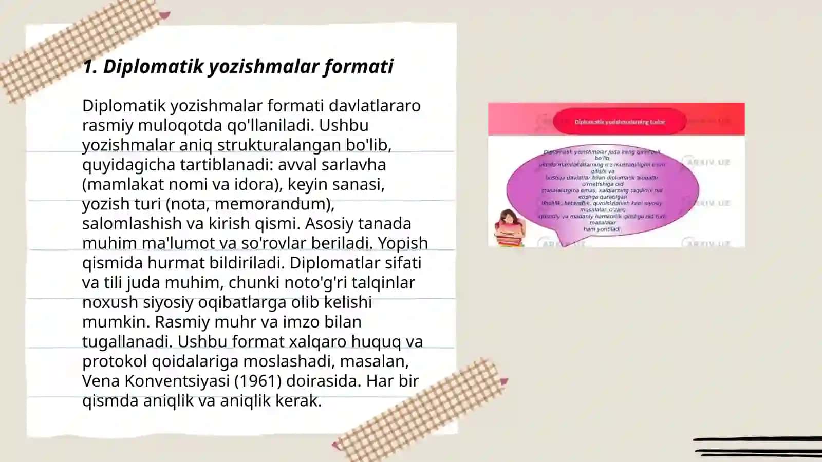 Diplomatik va tijorat yozishmalari 3