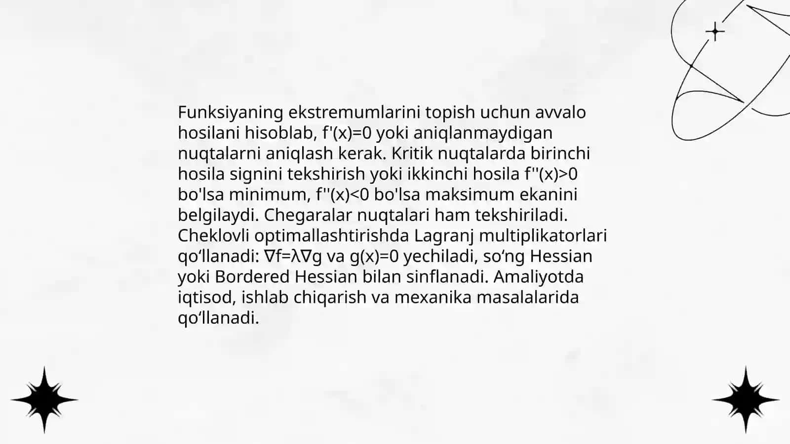 Hosilaning tatbiqlari 3