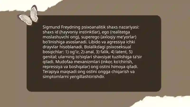 Sigmund Freydning psixoanalitik shaxs nazariyasi 3