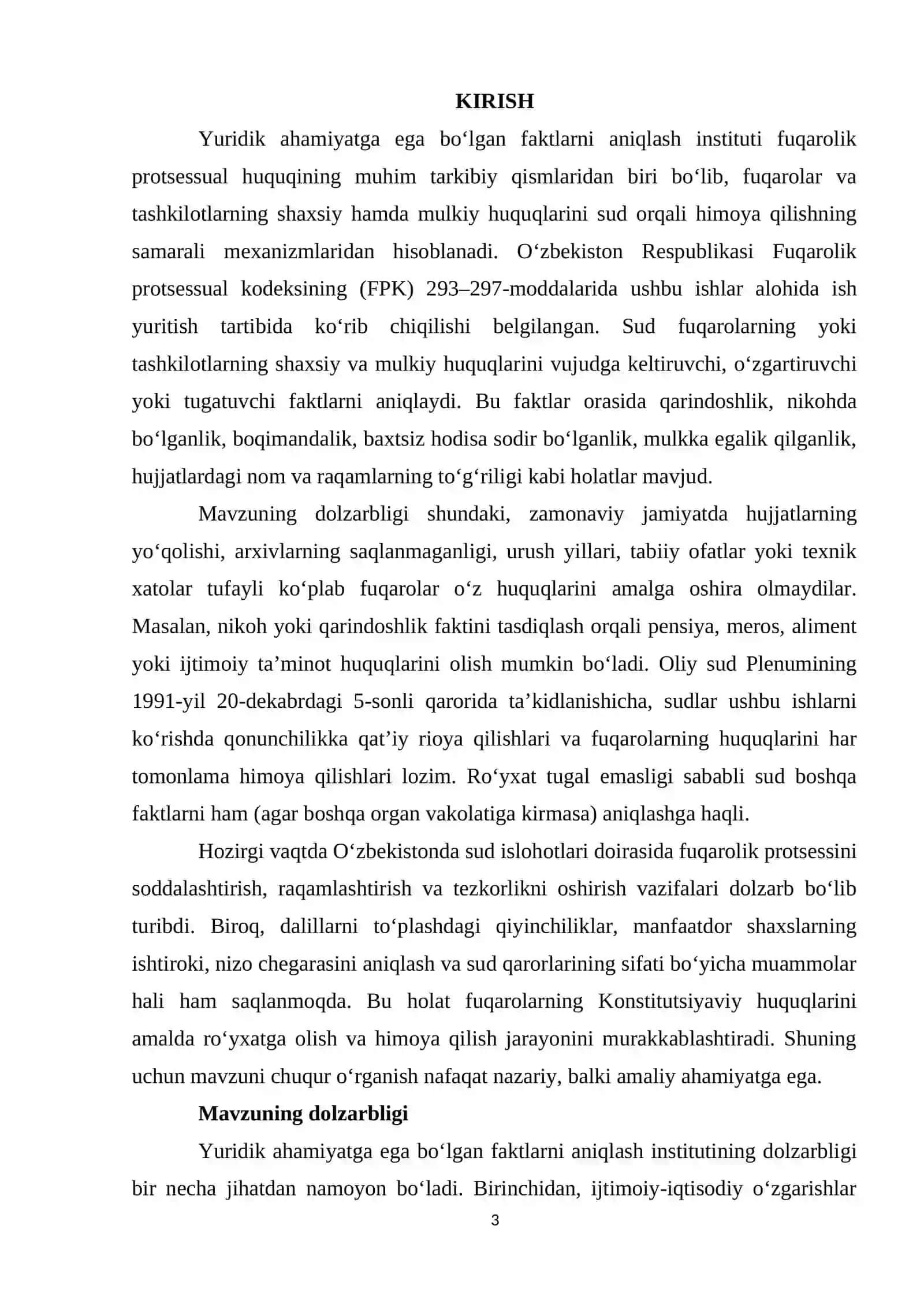 Yuridik ahamiyatga ega boʻlgan faktlarni aniqlash toʻgʻrisidagi ishlarni sudda koʻrish tartibi 3