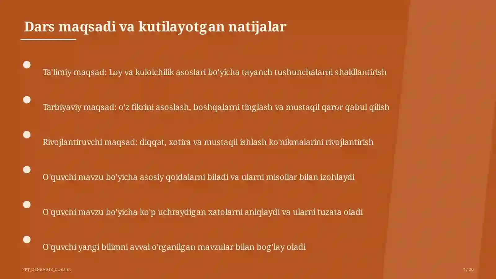 Loy va kulolchilik asoslari (4-sinf) 3