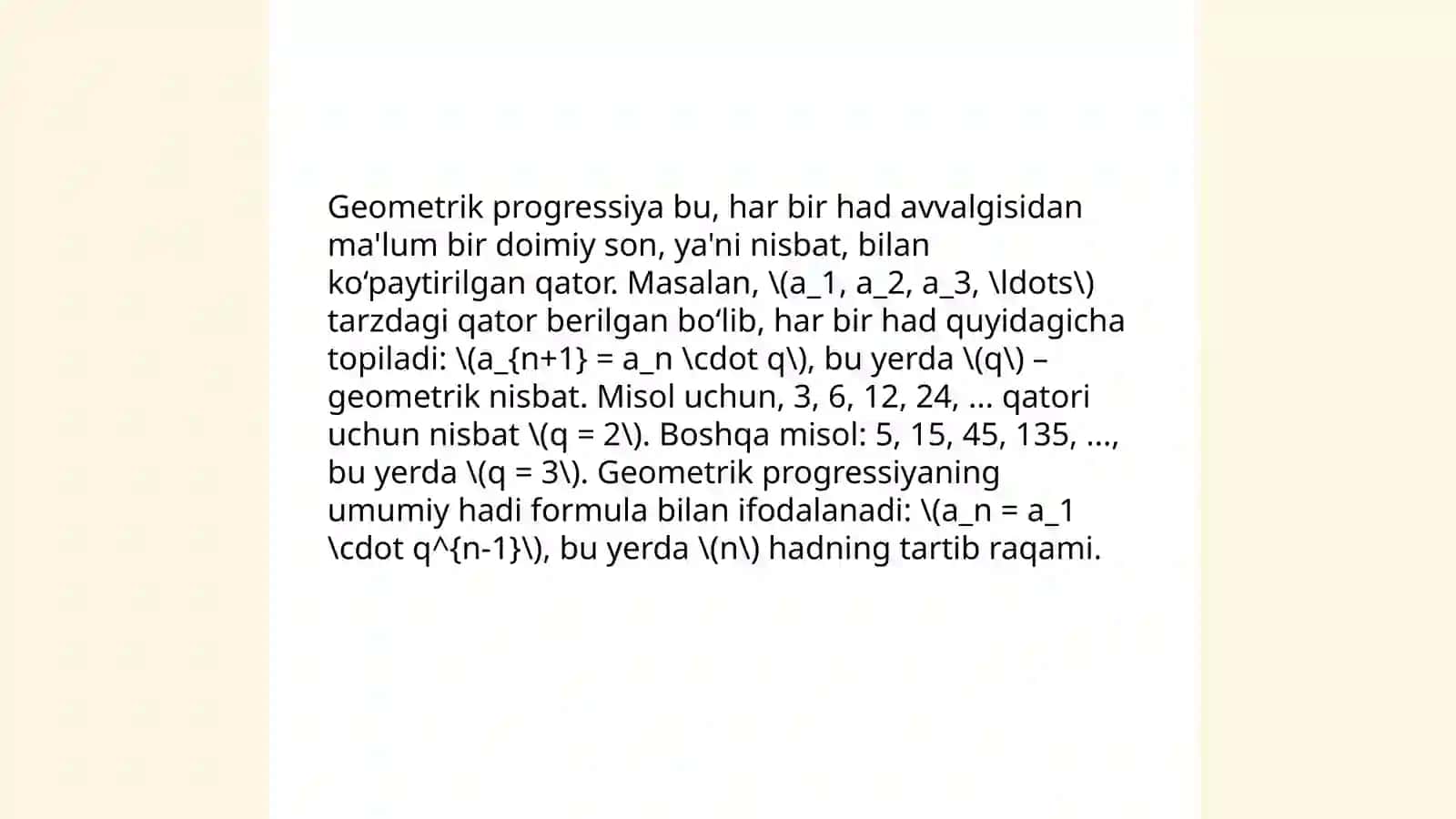 Geometrik progressiya 3