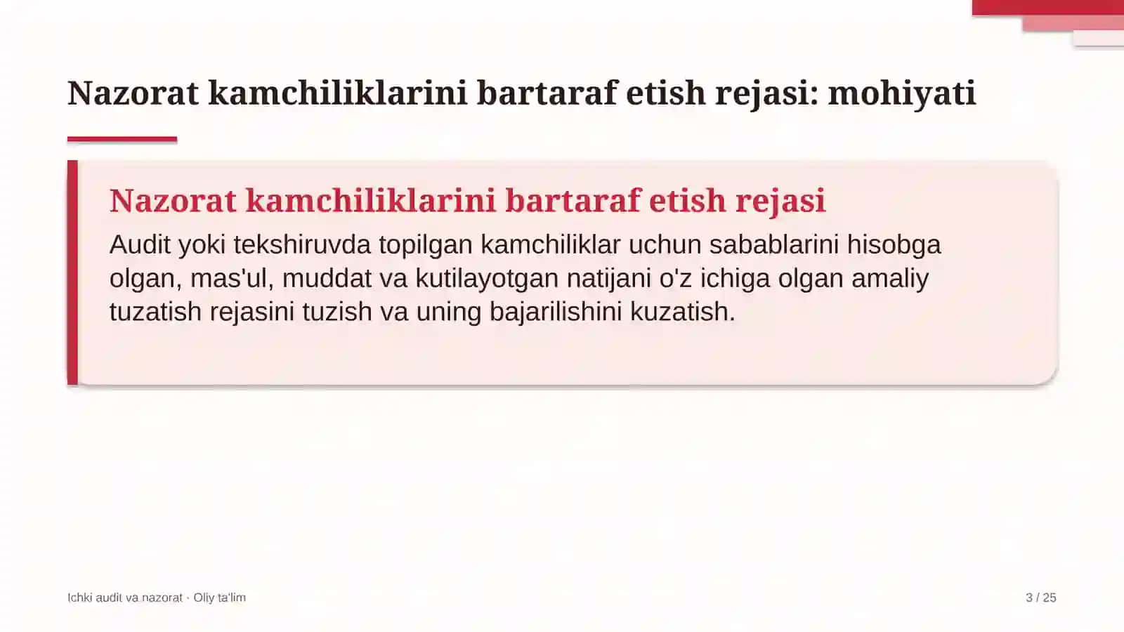 ekologik monitoring laboratoriyalarida nazorat kamchiliklarini bartaraf etish rejasini ishlab chiqish 2577 3