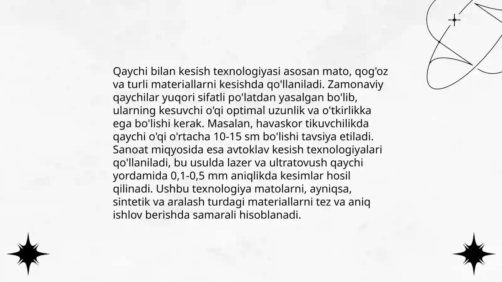 Qaychi bilan kesish texnologiyasi 3