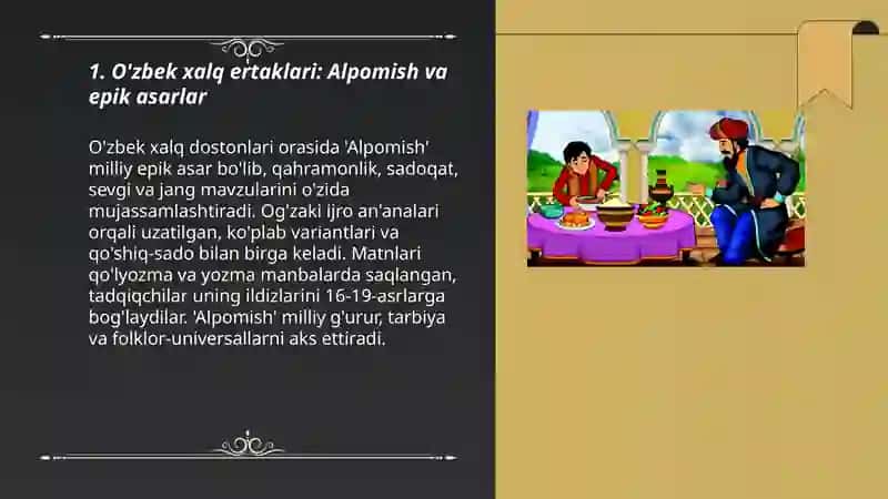 O'zbek xalq ertaklari: Alpomish va epik asarlar 3