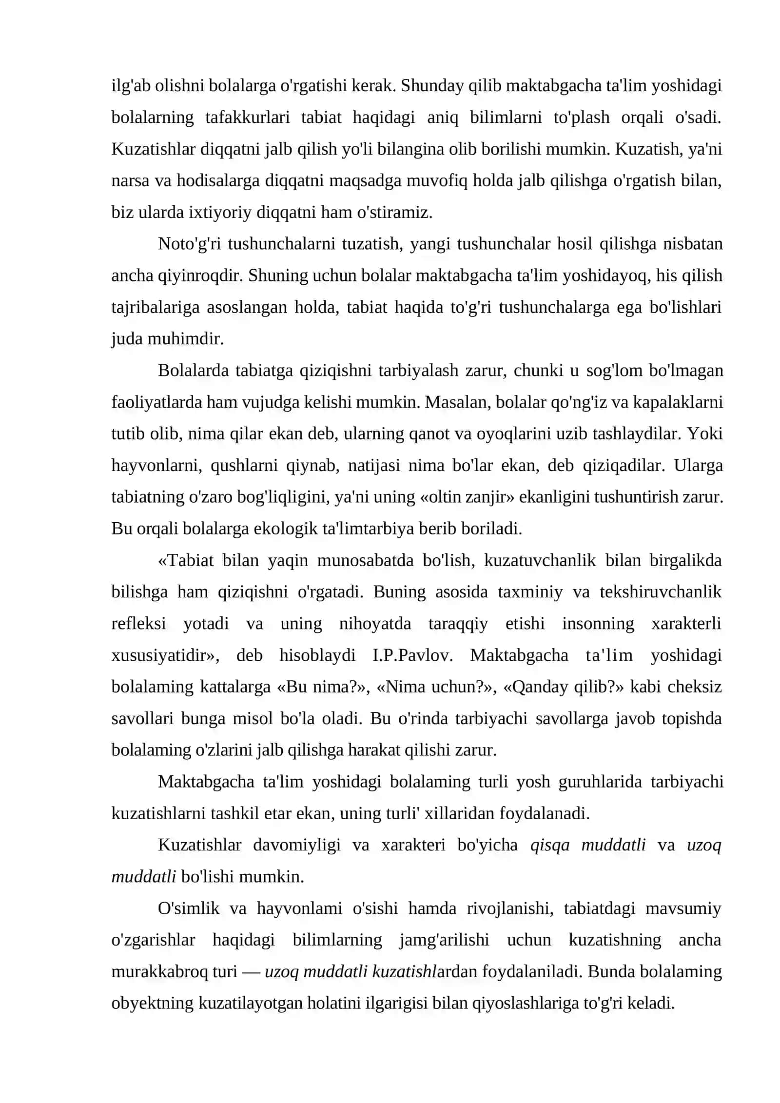 Bolalarni tabiat bilan tanishtirish metodikasi fanining metodlari 3